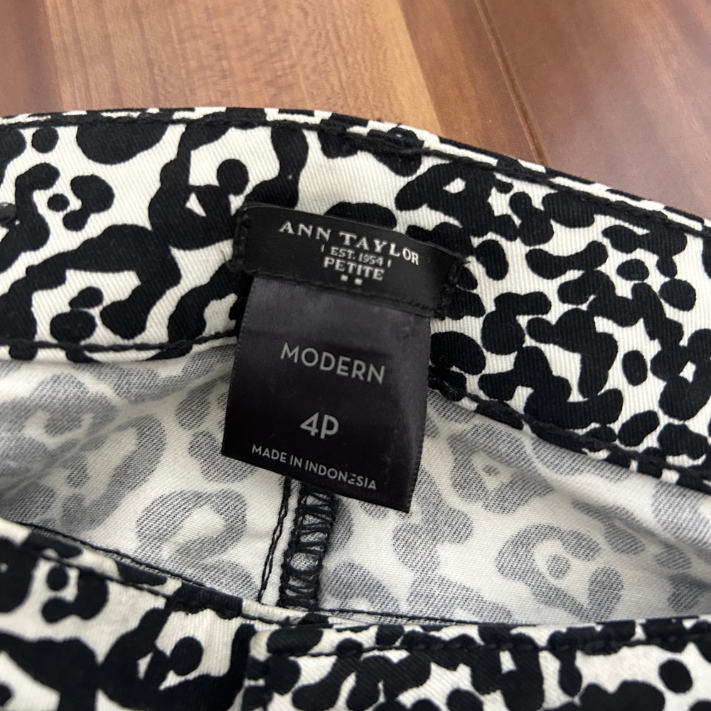 Ann Taylor Modern animal print denim pants - Picture 3 of 5